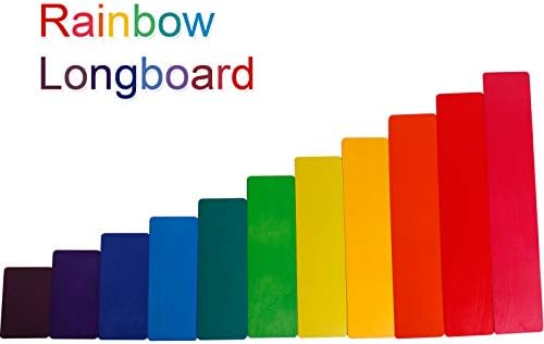 Dinhon 11 PCS Wooden Rainbow Board Oversized Stacking Game Jigsaw Puzzle Building Blocks Boys and Girls Gifts - Image 4