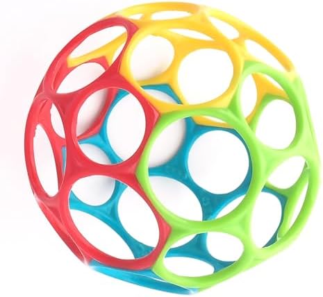 Bright Starts Oball Easy Grasp Classic Ball BPA-Free Infant Toy in Red, Yellow, Green, Blue, Age Newborn and up, 4 Inches by BrightStarts