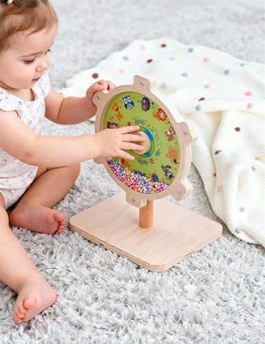 Spinning Activity Drum Toy with Sound, Montessori Wooden Sensory Toy for Babies, Perfect Birthday & Party Gift for 6-18 Months+ - Image 6