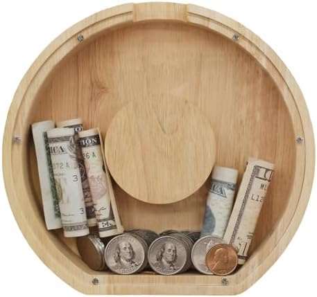 Wooden Letter Piggy Bank for Kids Boys Girls, A-Z Letters Wood Coin Bank Money Box, Piggy Bank for Toddler Family Christmas Birthday Gift(O) by FINDAMAZE