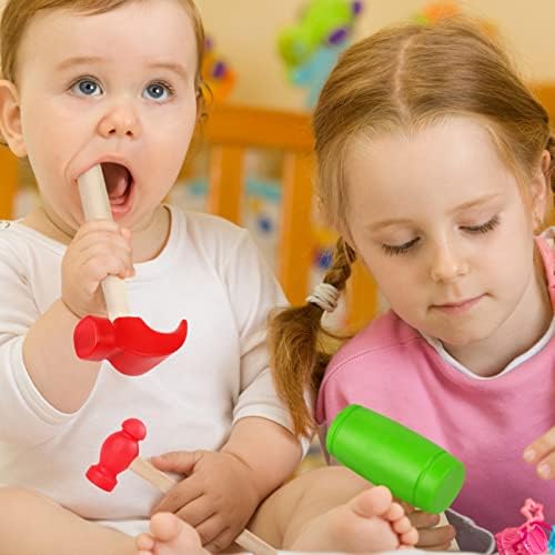 3pcs Wooden Mallet Toy Hammer Simulation Wooden Hammers Small Plastic Toddler Fake Hammer Portable Maintenance Kids Tools Toys Pretend for Boys Girls - Image 4