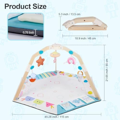 Baby Play Gym Mat with Multiple Sensory Developmental Zones for 0-18 Months Babies - Image 4