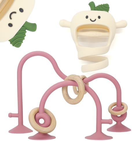 Baby High Chair Toy Teething Chew,Suction Cup Toys,BPA-Free Infant Teether by CuddleCubsCreations