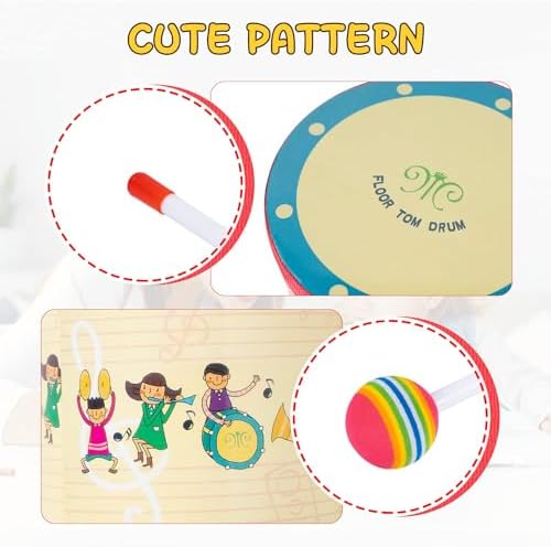 Musfunny Floor Tom Drum for Kids, Colorful Baby Toy with 2 Mallets - Image 5