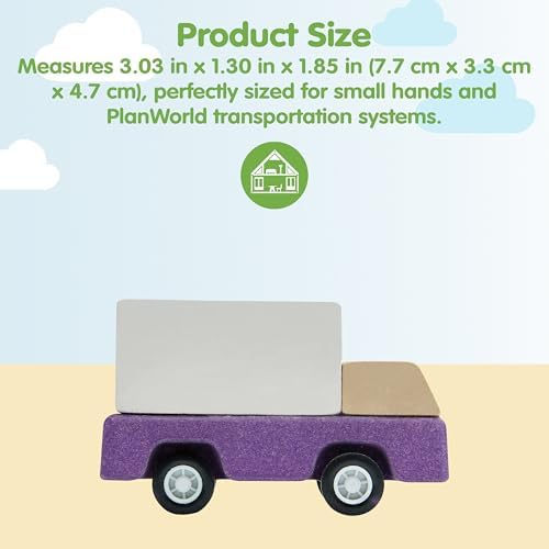 PlanToys® Purple Delivery Truck Wooden Montessori Vehicle Kids Indoor Toy - Image 2