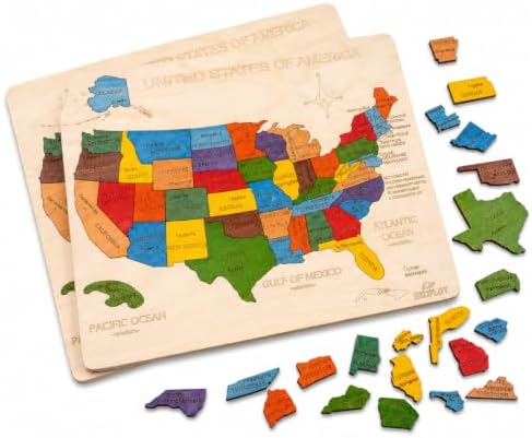 USA Map Wooden Jigsaw Puzzle for Kids | 44 Puzzle Pieces | Learning & Educational Toy Gift for Boys & Girls (ASTM Safety Rating: 3+ Years) - Image 5