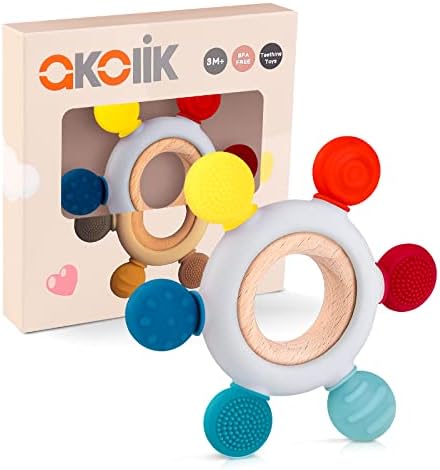 akolik Baby Teething Toys,Teething Relief Teethers Toy for Babies 0-3-6-9-12 Months Old Boys Girls BPA Free Baby Chew Toys Infant Toys Newborn Accessories by Unknown