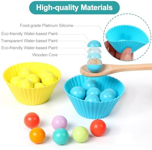 Montessori Toys for 3+ Year Olds – Wooden Preschool Learning Activity Board with 112 Beads, Fine Motor Skills Game for Toddlers, Color Sorting & Counting Math Toy, Educational Gift for Boys & Girls - Image 3