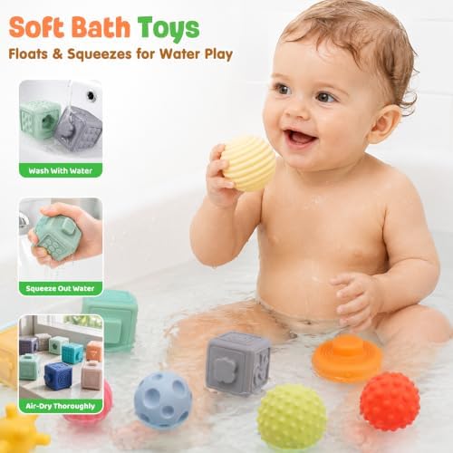Weilim Montessori Baby Toys 18 Months+, 3-in-1 Stacking Blocks Rings Balls - Image 6