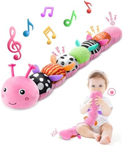 AWOTOY Baby Toys 6-12 Months Music Caterpillar Stuffed Animals Infant Toys by AWOTOY
