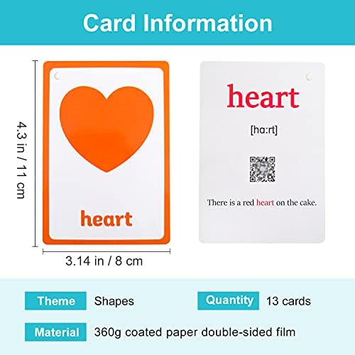Lilias Shapes Flash Cards, Toddler Learning Toys, Preschool Learning Toys, Homeschool Supplies, Learning Supplies for Kindergarten, 4.3 X 3.14 Inch, 13 Cards in Set - Image 2
