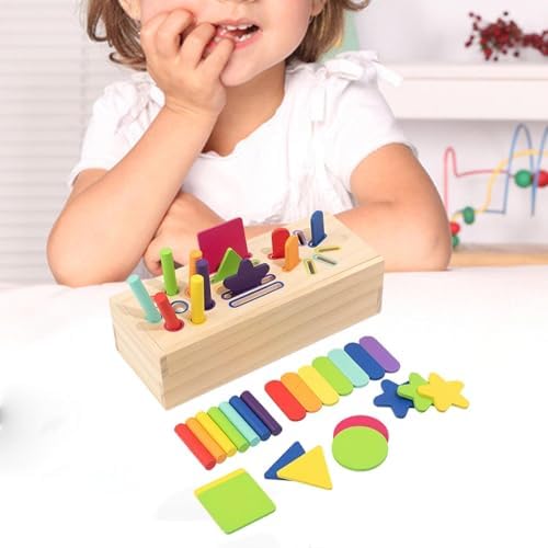 Wooden Play Set Object Permanence Box Shape Sorter Gifts Shape Sorting and - Image 6