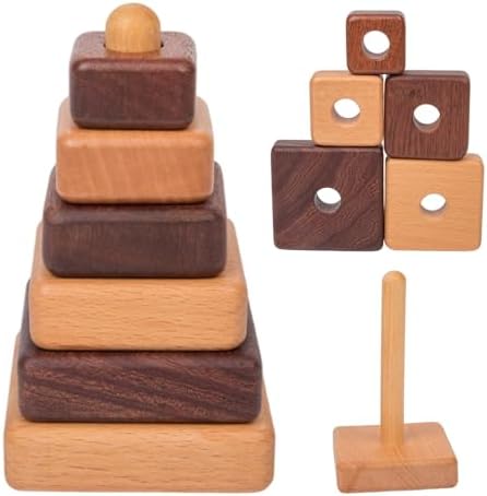 Adena Montessori Wooden Stacking Toy, Square Type, 12m+ by AdenaMontessori