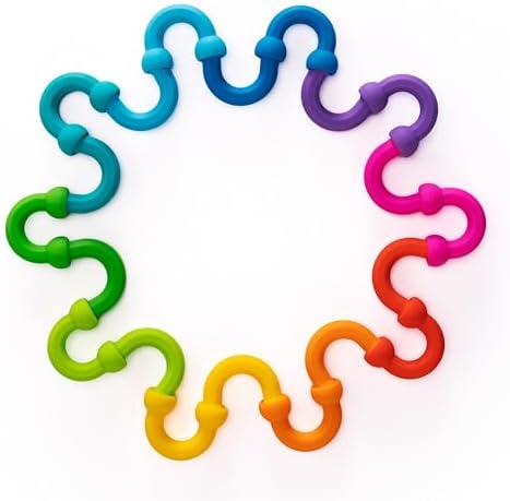 Fat Brain Toys Plip Links, Silicone Building Toys for Creative Play, Creative Construction Play Set for Preschoolers, Kids Toys Ages 3 to 12 by Unknown