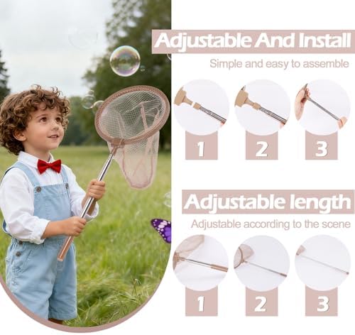 Bug Catcher Kit for Kids,11 PCS Wooden Bug Catching Kit with Butterfly Net,Magnifying Glass,Bug Habitat,Binoculars,Compass,Kids Explorer Kit for Backyard & Camping,Fun Gift for Girls Boys (11PCS) - Image 5