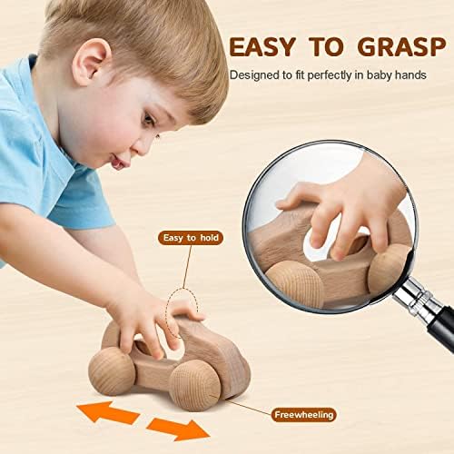 TOY Life Wooden Toys Cars, Montessori Baby Toys 6-12 Months, Wooden Baby Toys Rattle Cars for Toddlers 1-3, Baby Boy Girl Nursery Decor, Montessori Toys for 1 Year Old Boy First Birthday Gift - Image 3