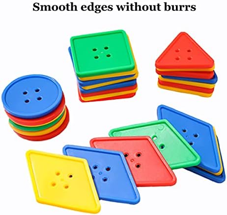70 Pcs Montessori Lacing Threading Toy - Geometric Shaped Large Beads for Kids Crafts, Preschool Activities and Daycare Toys - Autism Learning Materials and Fine Motor Skills Toys for 3 4 5 6 Year Old - Image 6