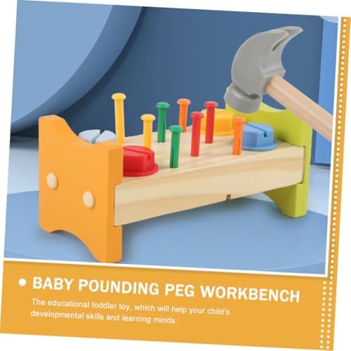 BESPORTBLE Wooden Pounding Peg Workbench Toy for Toddlers - Image 2