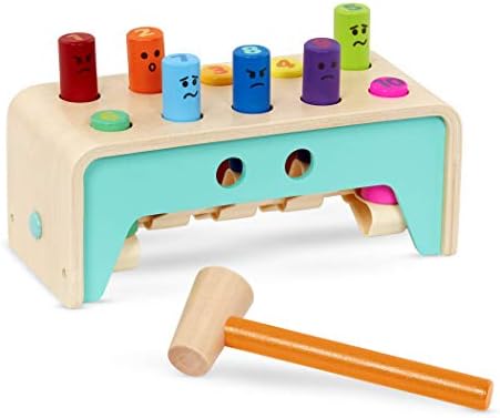 Battat Wooden Pounding Bench Toy with Mallet, Pound & Count Bench by Battat