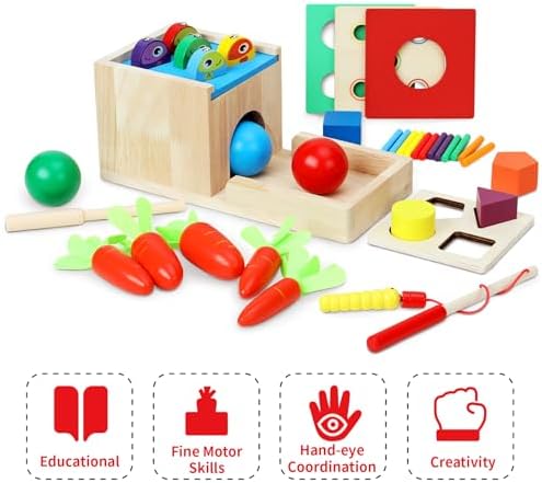 5 in 1Wooden Montessori Toys Play Kit,Object Permanence Box - Image 4
