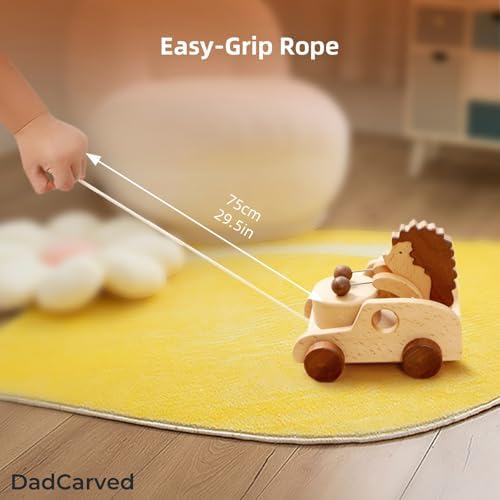 Hedgehog Pull Toy with 4Pcs Push Car Set - Image 3