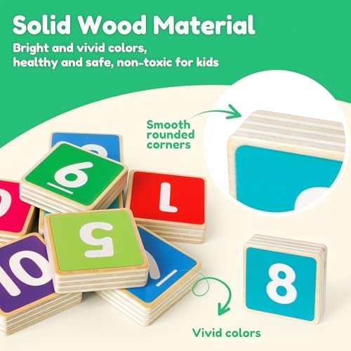 Learning Toys for Kids 3+,Montessori Preschool Educational Learning Activities Counting & Number Blocks Toys Math Games Easter Basket Stuffers Gifts for Girl Boys - Image 5