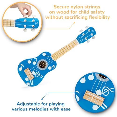 Hape Kid's Wooden Toy Ukulele in Multicolor - Image 4