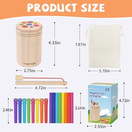 Montessori Toys for 2+ Year Old, Magnetic Fishing Game Color Sorting Toys - Image 6
