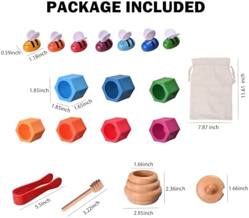 Sorting Stacking Wooden Toys for Toddlers, Bee Hive Toy - Image 6