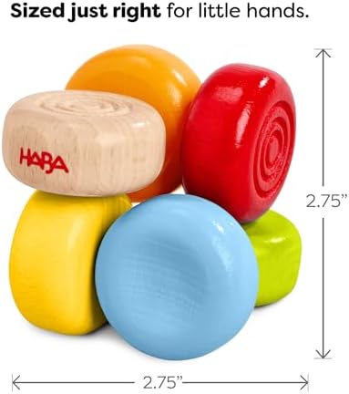 HABA Color Drops Wooden Grasping & Baby Teether Toy – Sensory Toys for Babies & Rattle with Elastic Threading for Ages 6 Months and Up - Image 5