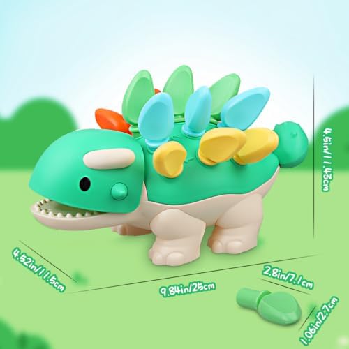 Toddler Montessori Toys Baby Sensory Learning Fine Motor Skills Toy for 6 9 12 Months One Year Old Boy Girl Birthday Gift Ages 1 2 3 4 Kid Dinosaur Educational Toys Sorting Stacking Color Recognition - Image 6
