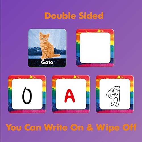 Hebayy 36 Pairs Animal Matching Game, 72PCS Spanish Flashcards 36 Designs Memory Cards Educational Learning Toys for Preschool 4 5 6 Years Old (Each Measures 2” X 2”) - Image 4