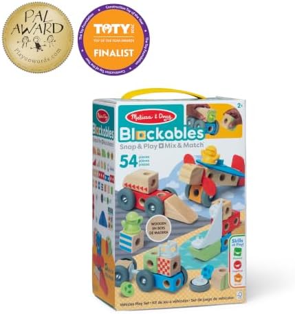 Melissa & Doug Blockables Vehicles Connectable Wooden Blocks - Image 3