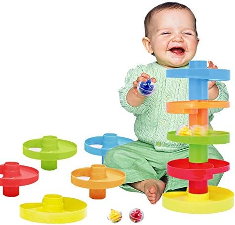 WEofferwhatYOUwant Ball Drop Toy – 14-Piece Expandable STEM Tower Set for Toddlers 9M+ | DIY Bridge, 1.8" Rattle Balls, Stackable Ramps | Safe, Durable Polypropylene | Interactive & Imaginative Play - Image 5