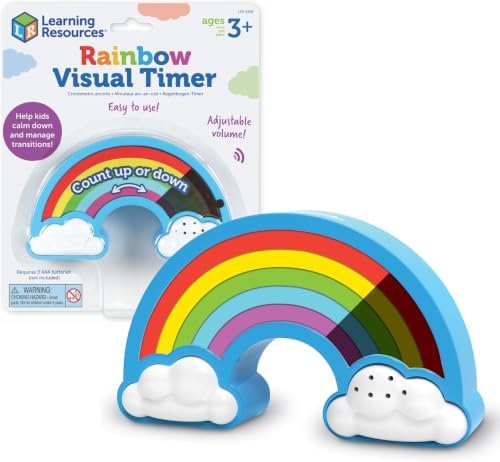 Learning Resources Rainbow Visual Timer-Time Management for Children,Audio and Visual Alarms,Schedule for Kids,Social Emotional Learning Skills,Countdown-for Teachers,Classroom Must Haves,(Pack of 6) by LearningResources