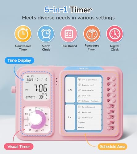 3-in-1 Visual Timer & ADHD Tool for Kids|Adults - Image 2