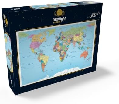 MyPuzzle Color World Map - Borders, Countries, Roads and Cities - Premium 100 Piece Jigsaw Puzzle for Adults - Image 2