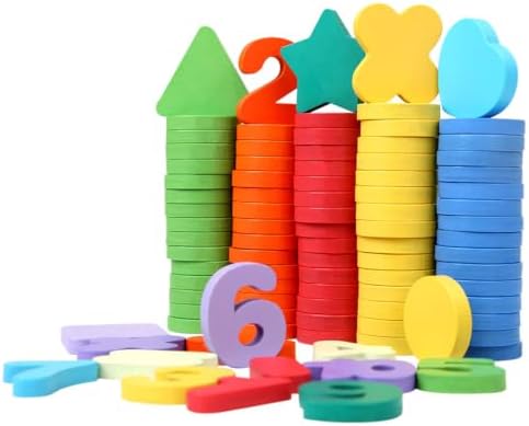 100Pcs Colorful Pattern Blocks, Multi Shape Manipulatives Toys by Unknown