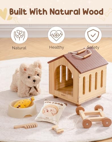 ROBUD Baby Push Walker, Dog Pull Toy for Toddlers 2+ Years, Baby Pull Toy with Wheels for Role Play & First Steps, Developmental Walking Aid Gift for Boys Girls (Birthday/Indoor Play) - Image 4