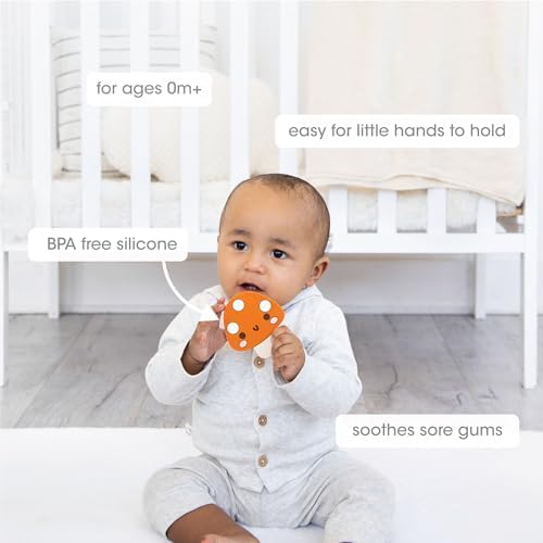 Pearhead Mushroom Silicone Baby Teether, Teething Toy for Babies 0+ Months - Image 2