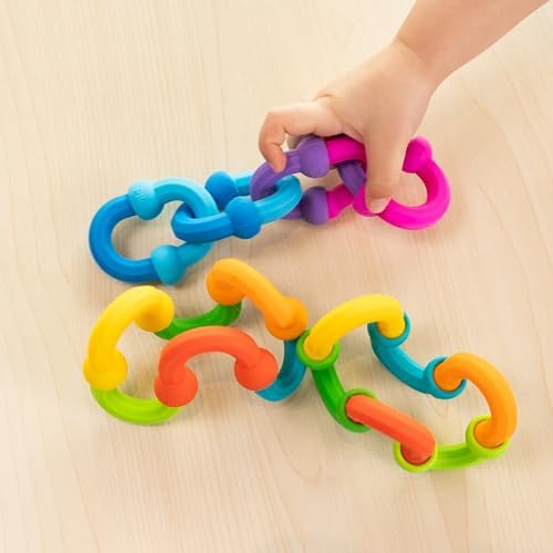 Fat Brain Toys Plip Links, Silicone Building Toys for Creative Play, Creative Construction Play Set for Preschoolers, Kids Toys Ages 3 to 12 - Image 5