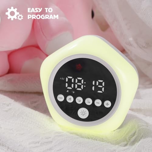 Kids Alarm Clock, Ok to Wake Clock with Green Light Red Light, Toddler Sleep Training Clock for Children (Pack of 2) - Image 4