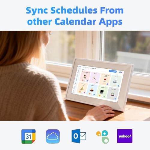 10.1" Smart Chore Chart & Visual Schedule for Kids - Digital Daily Routine Board, Neurodivergent Friendly Gamified Planner Display, App Syncs w/Google Calendar, No Subscription White (Plain Edition) - Image 3