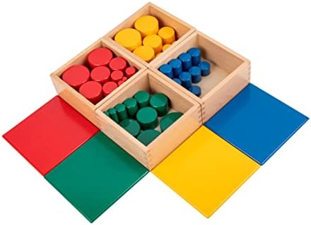 Montessori Wooden Knobless Color Cylinder Blocks, Baby Games Stacked Arrangement Block, Stacking Toys for Toddler 1-3 Activities, Educational Toys (Set of 4) - Image 2