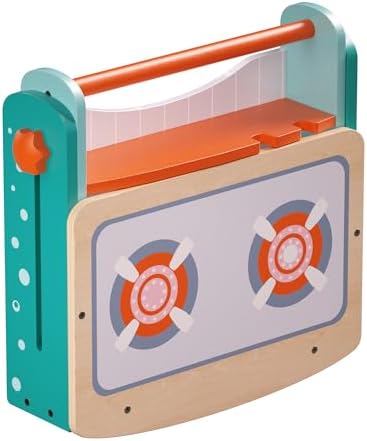 Dailyfunn Wooden Foldable &Portable Toy Stove Pretrend Kitchen PlaySet with Cooking Accessories - Image 4