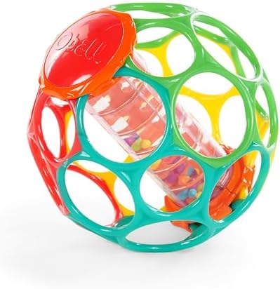 Bright Starts Oball Rollin' Rainstick Rattle Easy-Grasp Toy, Ages 3 Months + by BrightStarts