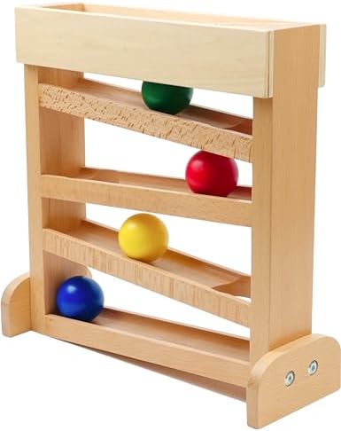Hidoggy Montessori Ball Tracker Wooden Ball Drop Toy Cause & Effect Game Montessori Wooden Toy for Toddlers 1 2 3 Year Old Baby Boy Girl Birthday Gift by Hidoggy