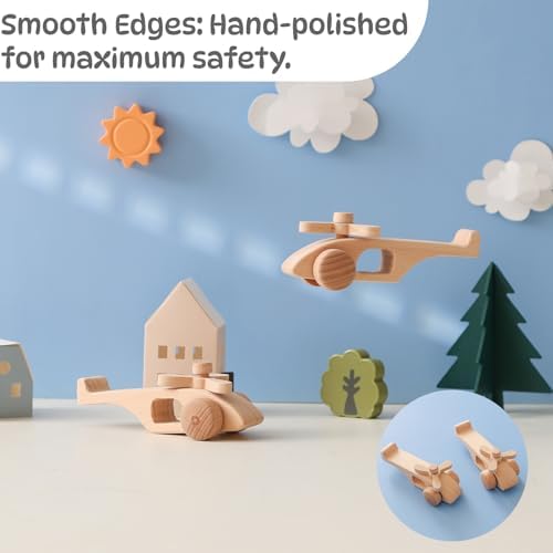 Wooden Airplane Toy with Spinning Propellers for Ages 3+ Years - Montessori-Inspired Wooden Toys Perfect as a Gift for Toddlers - Image 2
