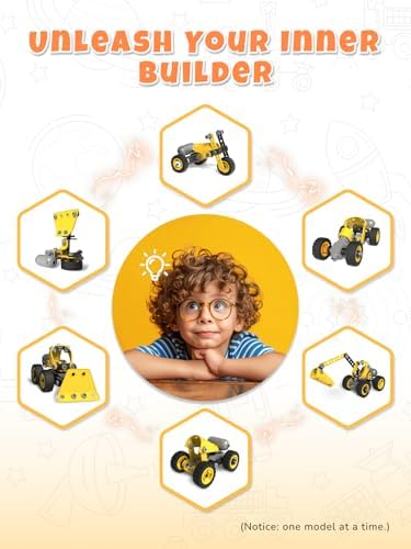 Veecafiodi 10 in 1 STEM Building Toys for Kids Ages 4-8, Educational Construction Engineering Building Kit for Boys Girls, Motorized Bulldozer Excavator Toy Set - Image 3