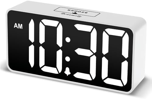 DreamSky Small Digital Alarm Clock for Bedroom with Large Big Numbers by DreamSky
